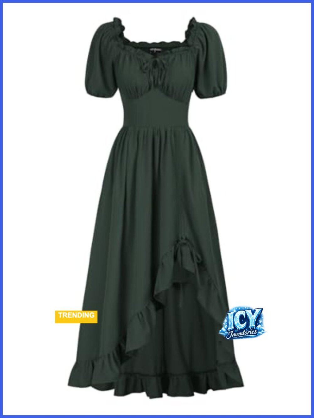 Women's Renaissance Corset Dress Victorian Medieval Costume High Low